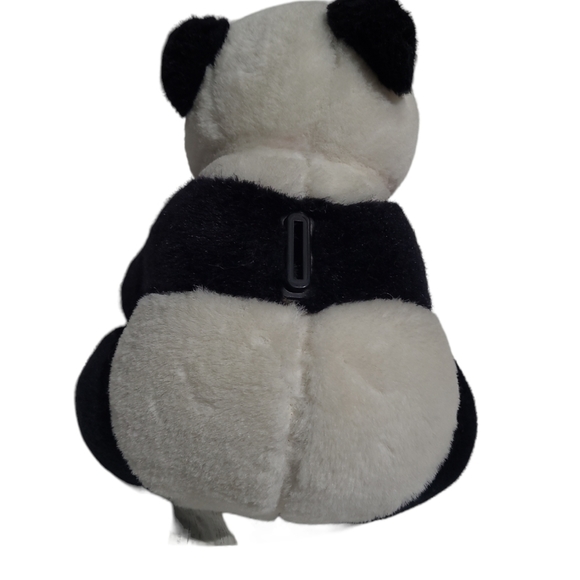 VINTAGE 9" Panda Bear Plush Piggy Bank Collectible Black/White Korea - Picture 7 of 9
